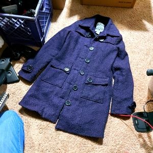 Purple Long Wool Coat